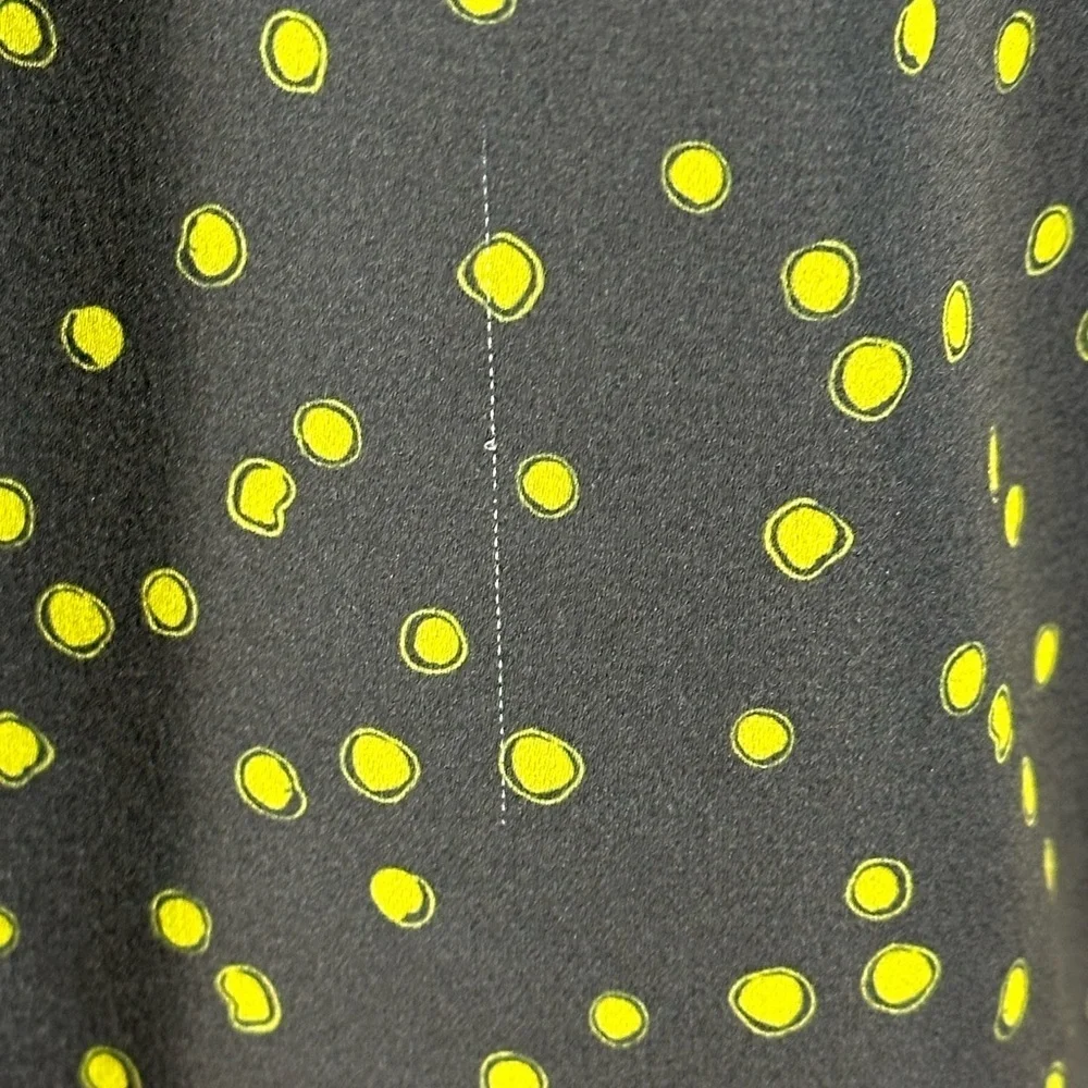 Lafayette 148 New York Scottie Painterly Dots Button Up Blouse- Black Green - XS - Picture 6 of 12